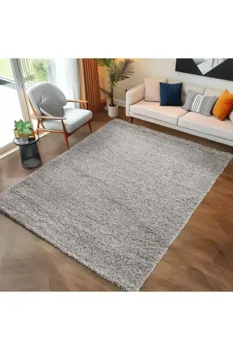 Однотонный Светло-серый Мягкий Плюшевый Ковер Shaggy Для Гостиной, Спальни, Прихожей, Кухонный Коврик - Светло-серый - 6
