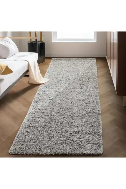 Однотонный Светло-серый Мягкий Плюшевый Ковер Shaggy Для Гостиной, Спальни, Прихожей, Кухонный Коврик - Светло-серый - 7