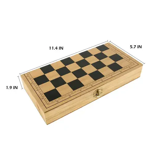ODOMY Улучшенный Складной Деревянный Шахматный Набор с Отделениями для Хранения - 5