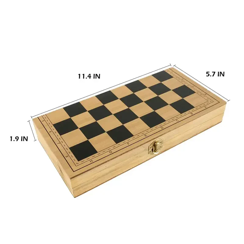 ODOMY Yangilangan Buklanadigan Yog'ochli Shaxmat Komplekti Saqlash Uyachalari Bilan - 5