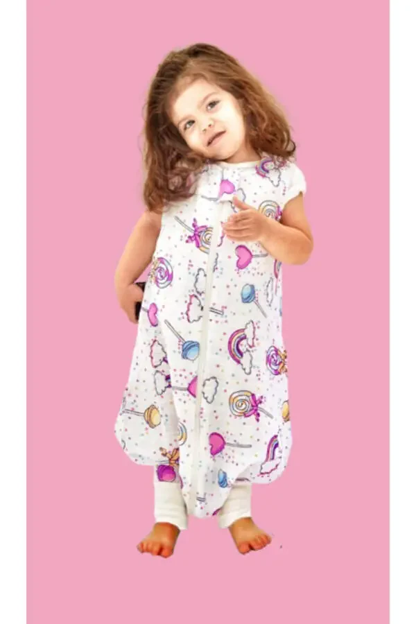 Oeko-tex Certified 100% Cotton Muslin Lollipop Baby Sleepsuit for Summer and Spring - 1