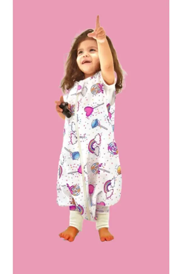 Oeko-tex Certified 100% Cotton Muslin Lollipop Baby Sleepsuit for Summer and Spring - 2