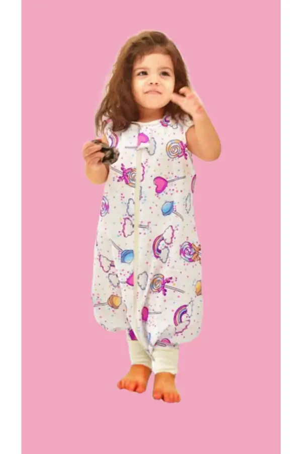 Oeko-tex Certified 100% Cotton Muslin Lollipop Baby Sleepsuit for Summer and Spring - 3