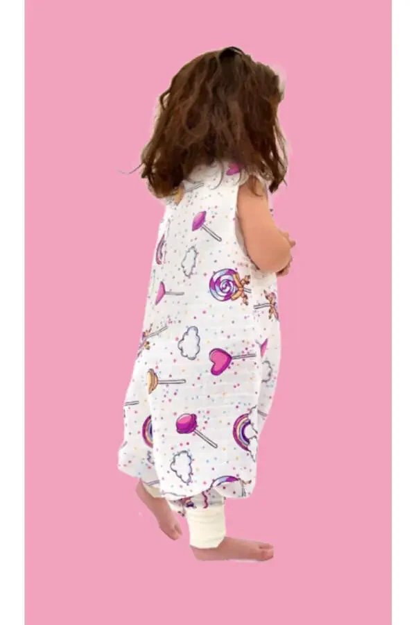 Oeko-tex Certified 100% Cotton Muslin Lollipop Baby Sleepsuit for Summer and Spring - 5