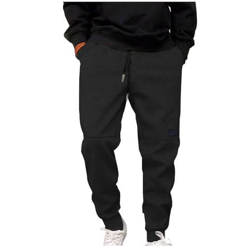 Oelaio Corduroy Sweatpants for Men Drawstring Jogger Pants Fleece Sherpa Lined Athletic Sweatpants Warm Workout Track Pants - 4