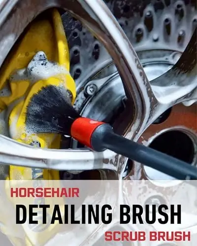 oesee Professional 4 Pack Long Handle Wheel Brush Kit for Cleaning Wheel and Tire- 2X Soft Wheel Cleaning Brush, Detailing Brush and Stiff Tire Brush, Bendable& Durable Wheel Rim Cleaner Brush Set - 5