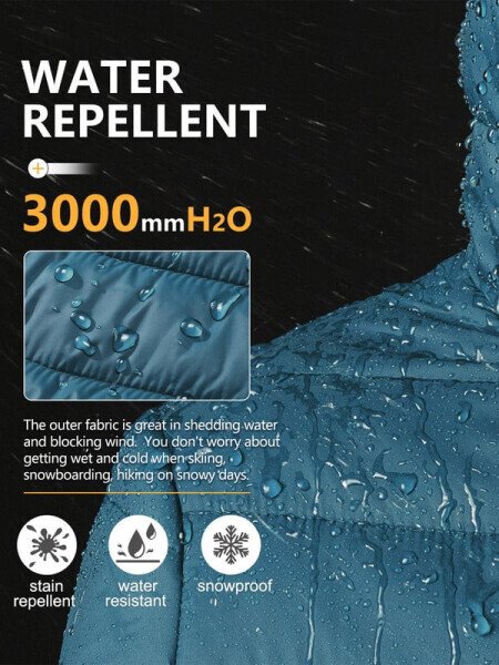 Off Road Ventures Women's Lightweight Puffer Jacket Packable Waterproof Hooded Winter Quilted Puffer Coat for Traveling Snow Ski - 5