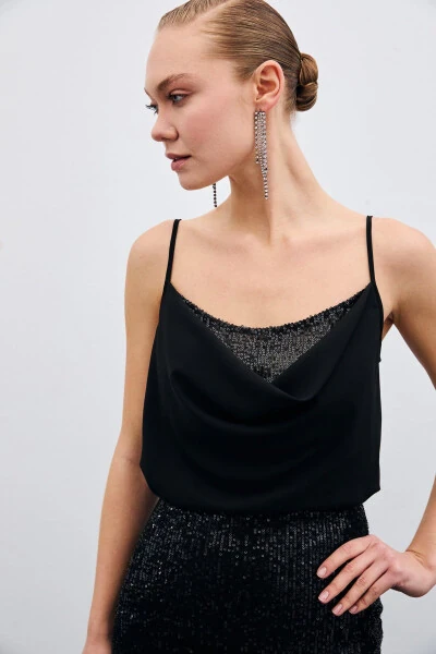 Off-Shoulder Blouse - Black - 1