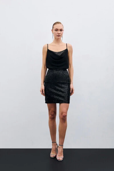 Off-Shoulder Blouse - Black - 6