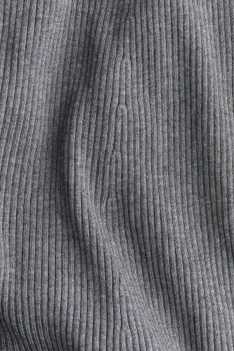 Off Shoulder Elastic Knit Dress-Grey marl - 3