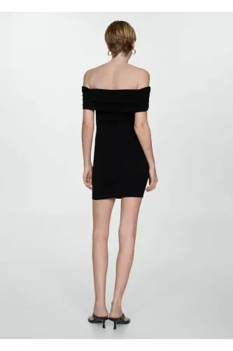 Off-shoulder mini dress - Black - 3