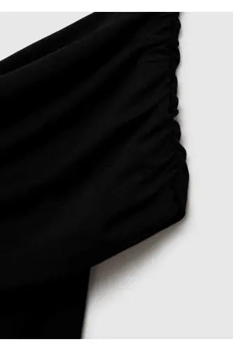 Off-shoulder mini dress - Black - 4