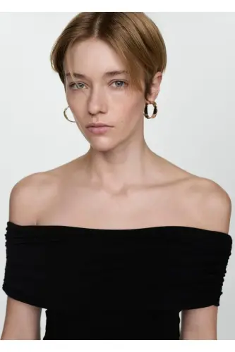 Off-shoulder mini dress - Black - 5