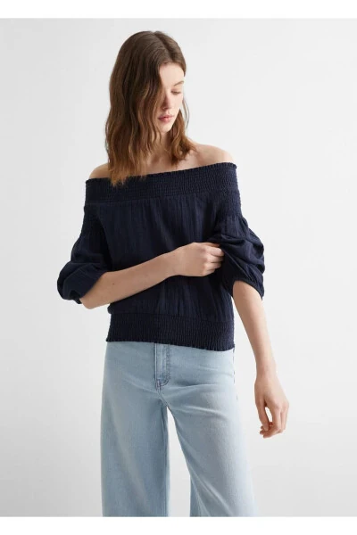 Off-the-shoulder blouse - MANGO TEEN