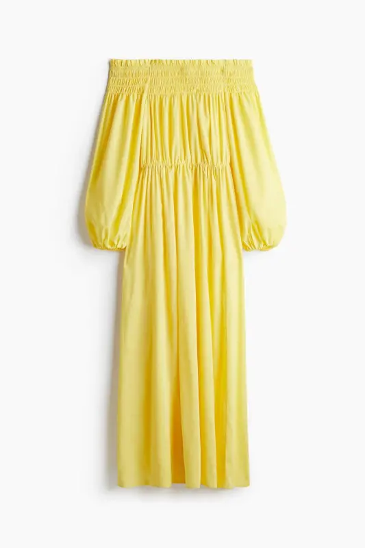 Off-the-shoulder dress with a gathered top - H&M
