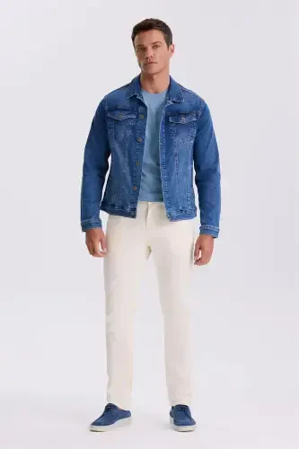 Off-White Regular Fit Cotton Casual 5 Pocket Trousers - Modazone (1)