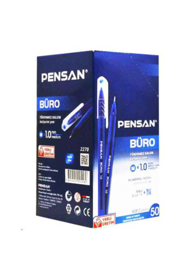 Office Ballpoint Pen Blue 1 Mm 50 Pack - 1