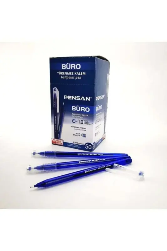 Office Ballpoint Pen Blue 1 Mm 50 Pack - 1