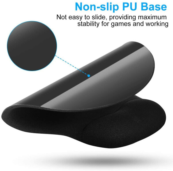 Office & Gaming Mouse Pad with Wrist Support Gel Cushion Rest Desk Mat for Desktop Computer, Laptop, MacBook, Notebook Magic Mouse Keyboard Home, Game Accessories GMP40 9.1 X 7.1 in- Black - 13