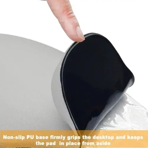 Office Mousepad Gel bilak bilan qo'llab-quvvatlash - Ergonomik o'yin ish stoli uchun sichqoncha paneli bilakni dam olish joyi - Noutbuk kompyuteri uchun gamepad mat rezina asosi -Silikon sirpanmaydigan maxsus teksturali sirt (07Purple) - 6