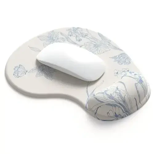 Office Mousepad Gel bilak yordami bilan - Ergonomik o'yin kompyuterining sichqonchasi uchun bilak tiralishi - Dizayn Gamepad Mat noutbuk kompyuteri uchun rezina taglik - Silikon sirpanishga qarshi maxsus teksturali sirt (15Beige) 