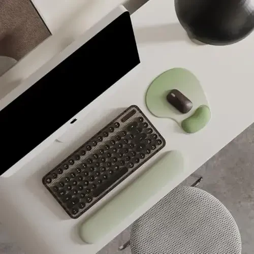 Office Mousepad Gel Bilakni Qo'llab-quvvatlash bilan - Ergonomik O'yin Dasturxon Mouse Pad Bilakni Dam Olish - Dizayn Gamepad Mat Noutbuk Kompyuter uchun rezina taglik - Silikon Sirpanmaydigan Maxsus To'qimali Yuzasi (18 Yashil to'plam) - DEMON CHEST (1)