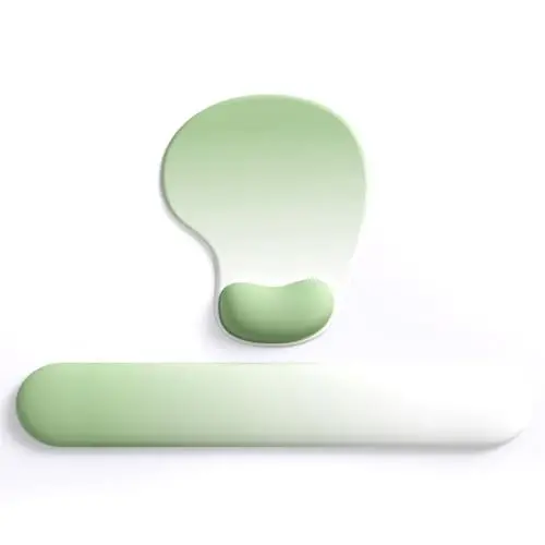 Office Mousepad with Gel Wrist Support - Ergonomic Gaming Desktop Mouse Pad Wrist Rest - Design Gamepad Mat Rubber Base for Laptop Computer -Silicone Non-Slip Special-Textured Surface (18Green Set) 