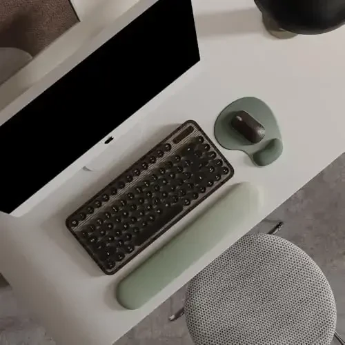 Office Mousepad Gel Bilakni Qo'llab-quvvatlash bilan - Ergonomik O'yin Kompyuterining sichqonchasi uchun Pad Bilakni dam olish - Noutbuk kompyuteri uchun Design Gamepad Mat kauchuk bazasi - Silikon Sirpanmaydigan Maxsus Teksturali Yuza (04SageGreen) - 2