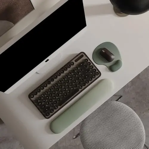 Office Mousepad Gel Bilakni Qo'llab-quvvatlash bilan - Ergonomik O'yin Kompyuterining sichqonchasi uchun Pad Bilakni dam olish - Noutbuk kompyuteri uchun Design Gamepad Mat kauchuk bazasi - Silikon Sirpanmaydigan Maxsus Teksturali Yuza (04SageGreen) - 2