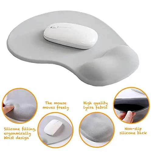 Office Mousepad with Gel Wrist Support - Ergonomic Gaming Desktop Mouse Pad Wrist Rest - Design Gamepad Mat Rubber Base for Laptop Computer (05Green) - DEMON CHEST (1)