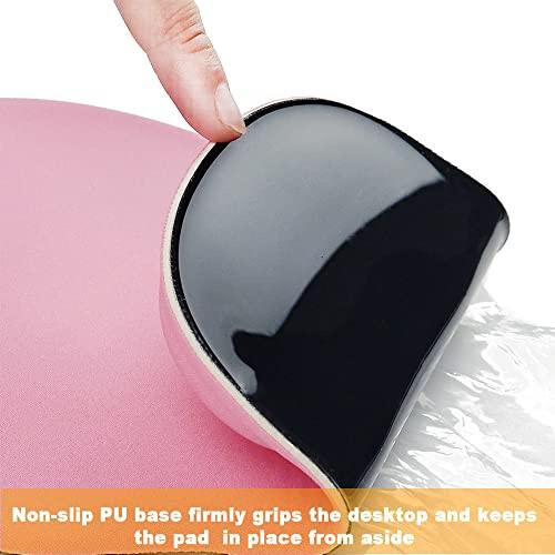 Office Mousepad with Gel Wrist Support - Ergonomic Gaming Desktop Mouse Pad Wrist Rest - Design Gamepad Mat Rubber Base for Laptop Computer -Silicone Non-Slip Special-Textured Surface (01Pink) - 11