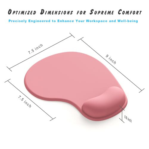 Office Mousepad with Gel Wrist Support - Ergonomic Gaming Desktop Mouse Pad Wrist Rest - Design Gamepad Mat Rubber Base for Laptop Computer -Silicone Non-Slip Special-Textured Surface (01Pink) - 7