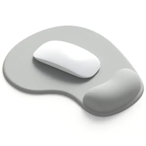Office Mousepad with Gel Wrist Support - Ergonomic Gaming Desktop Mouse Pad Wrist Rest - Design Gamepad Mat Rubber Base for Laptop Computer - Silicone Non-Slip Special-Textured Surface (02Grey) - 1