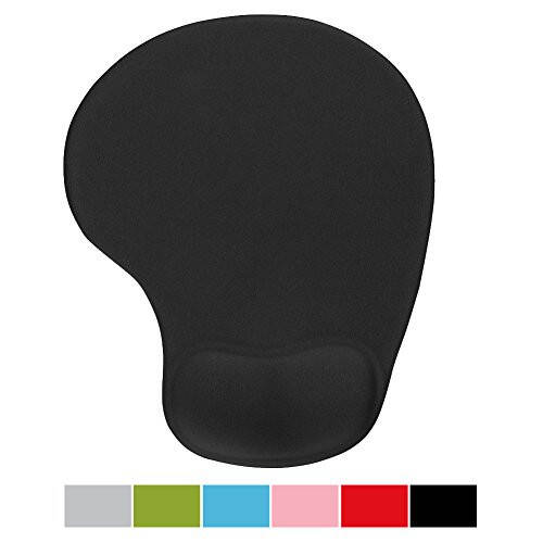 Office Mousepad with Gel Wrist Support - Ergonomic Gaming Desktop Mouse Pad Wrist Rest - Design Gamepad Mat Rubber Base for Laptop Computer -Silicone Non-Slip Special-Textured Surface (03Black) - 2