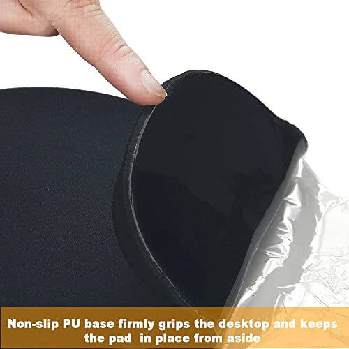 Office Mousepad with Gel Wrist Support - Ergonomic Gaming Desktop Mouse Pad Wrist Rest - Design Gamepad Mat Rubber Base for Laptop Computer -Silicone Non-Slip Special-Textured Surface (03Black) - 6