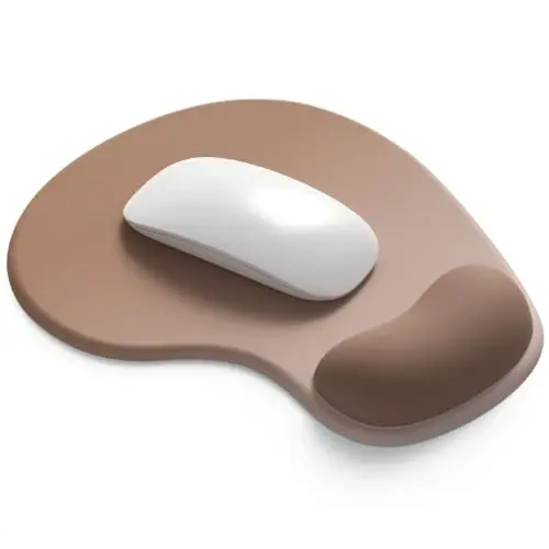 Office Mousepad with Gel Wrist Support - Ergonomic Gaming Desktop Mouse Pad Wrist Rest - Design Gamepad Mat Rubber Base for Laptop Computer -Silicone Non-Slip Special-Textured Surface (04Brown) - 1