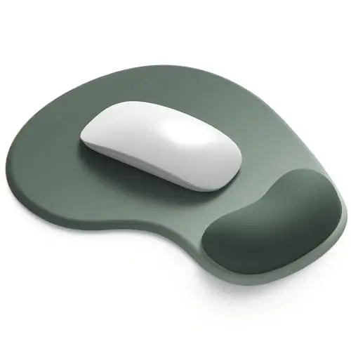 Office Mousepad with Gel Wrist Support - Ergonomic Gaming Desktop Mouse Pad Wrist Rest - Design Gamepad Mat Rubber Base for Laptop Computer -Silicone Non-Slip Special-Textured Surface (04SageGreen) - 1