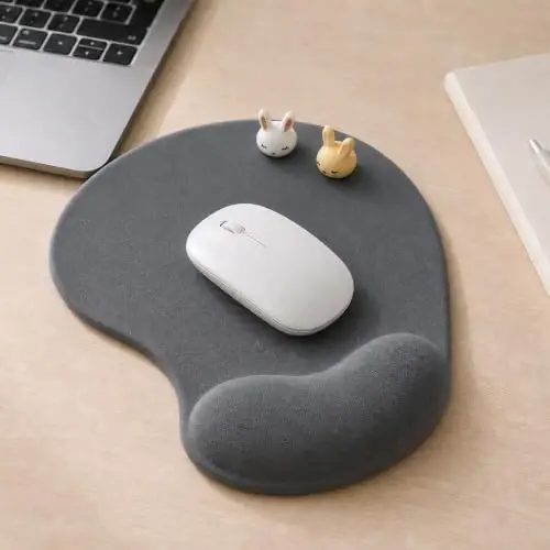 Office Mousepad with Gel Wrist Support - Ergonomic Gaming Desktop Mouse Pad Wrist Rest - Design Gamepad Mat Rubber Base for Laptop Computer -Silicone Non-Slip Special-Textured Surface (09Dark Grey) - DEMON CHEST (1)