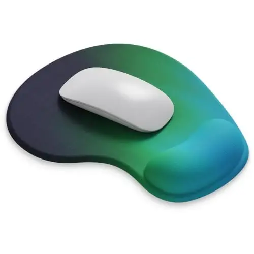 Office Mousepad with Gel Wrist Support - Ergonomic Gaming Desktop Mouse Pad Wrist Rest - Design Gamepad Mat Rubber Base for Laptop Computer -Silicone Non-Slip Special-Textured Surface (12AuroraB) - 1