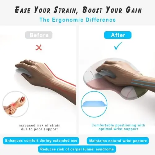 Office Mousepad with Gel Wrist Support - Ergonomic Gaming Desktop Mouse Pad Wrist Rest - Design Gamepad Mat Rubber Base for Laptop Computer -Silicone Non-Slip Special-Textured Surface (12AuroraB) - 3