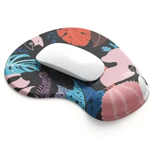 Office Mousepad with Gel Wrist Support - Ergonomic Gaming Desktop Mouse Pad Wrist Rest - Design Gamepad Mat Rubber Base for Laptop Computer -Silicone Non-Slip Special-Textured Surface (12Positive) 