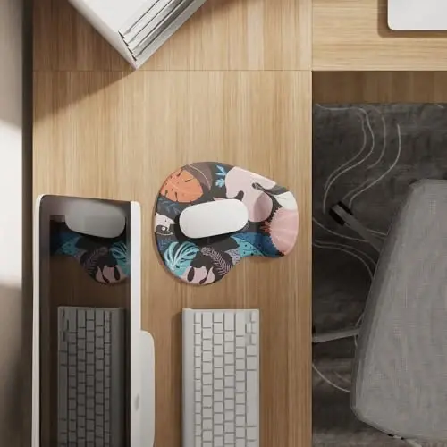 Office Mousepad with Gel Wrist Support - Ergonomic Gaming Desktop Mouse Pad Wrist Rest - Design Gamepad Mat Rubber Base for Laptop Computer -Silicone Non-Slip Special-Textured Surface (12Positive) - 2