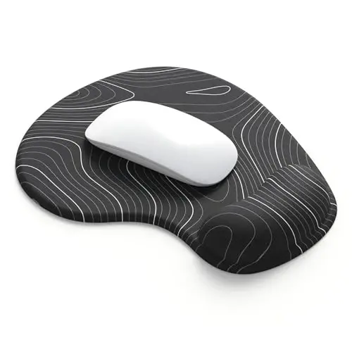 Office Mousepad with Gel Wrist Support - Ergonomic Gaming Desktop Mouse Pad Wrist Rest - Design Gamepad Mat Rubber Base for Laptop Computer -Silicone Non-Slip Special-Textured Surface (15DigitalT) 