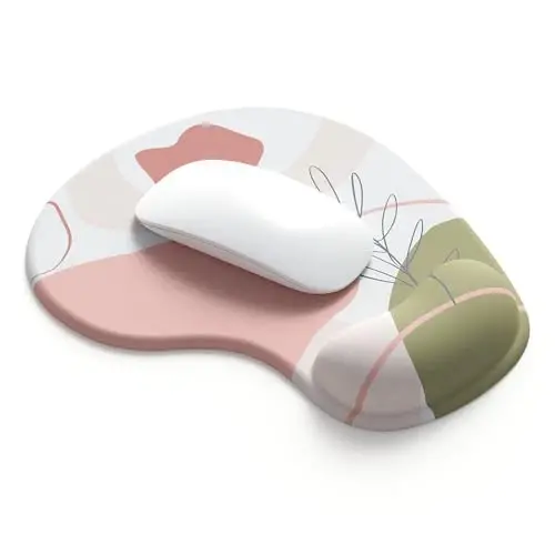 Office Mousepad with Gel Wrist Support - Ergonomic Gaming Desktop Mouse Pad Wrist Rest - Design Gamepad Mat Rubber Base for Laptop Computer -Silicone Non-Slip Special-Textured Surface (15EaethyA) - 1