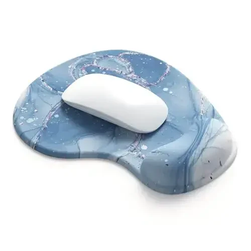 Office Mousepad with Gel Wrist Support - Ergonomic Gaming Desktop Mouse Pad Wrist Rest - Design Gamepad Mat Rubber Base for Laptop Computer -Silicone Non-Slip Special-Textured Surface (15OceanN) 