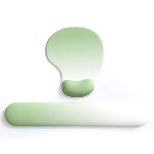 Office Mousepad with Gel Wrist Support - Ergonomic Gaming Desktop Mouse Pad Wrist Rest - Design Gamepad Mat Rubber Base for Laptop Computer -Silicone Non-Slip Special-Textured Surface (18Green Set) - 1