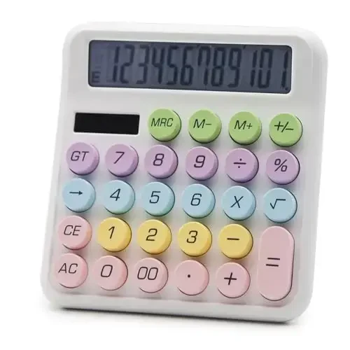 OFFIDIX Calculator 12 Digit Large LCD Display, Basic Desktop Big Button Calculator, Dual Power Solar Calculator for Office, School, Home (Blue) - OFFIDIX