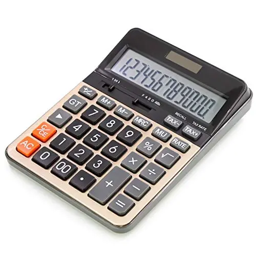 OFFIDIX Desktop Calculator with Large 12 Digit LCD Display, Solar Battery Dual Power, Perfect for Office, Home, School - 1