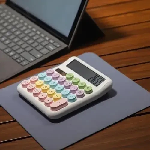 OFFIDIX Kalkulyatori 12 Xonali Katta LCD Displey, Basic Stol Katta Tugmali Kalkulyator, Ikki Quvvatli Quyosh Kalkulyatori Ofis, Maktab, Uy uchun (Ko'k) - 6