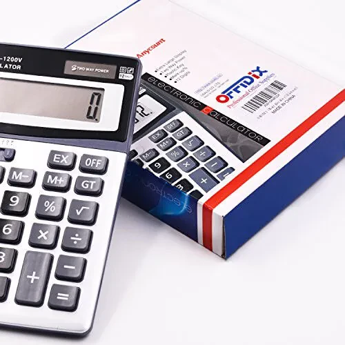 OFFIDIX Large Key Calculators Office Desktop Calculator, Dual Power Electronic Calculator Portable 12 Digit Large LCD Display Calculator Desk Calculator for Handheld for Daily and Basic Office - 7